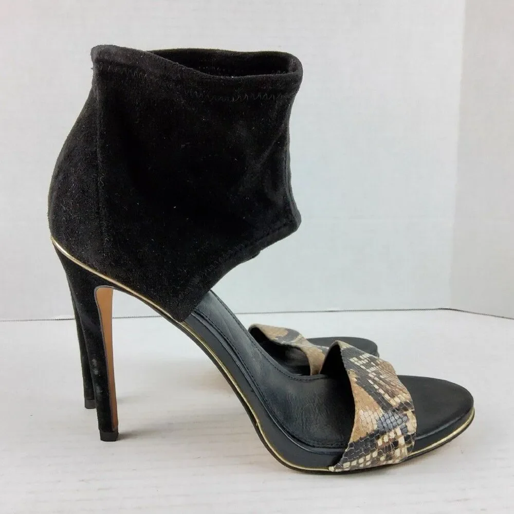Coach Women's Jennifer Snake Print Band Ankle Heels Shoes Size 10B